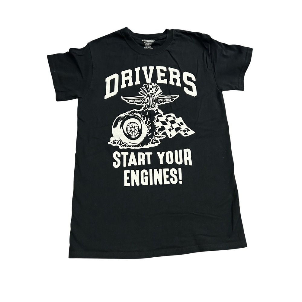 Icon Sports Indianapolis Motor Speedway Shirt Mens S Black Excellent Graphic Tee